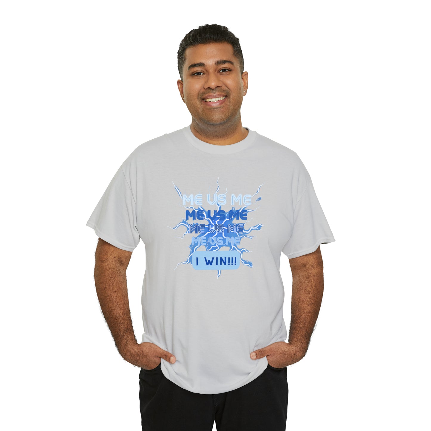 Me Vs Me Blue Unisex Heavy Cotton Tee