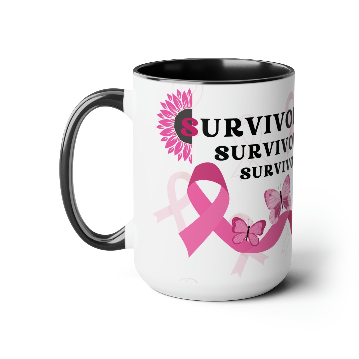 Survivor Two-Tone Coffee Mugs, 15oz