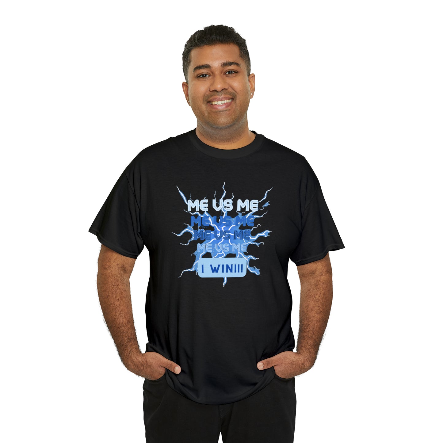 Me Vs Me Blue Unisex Heavy Cotton Tee