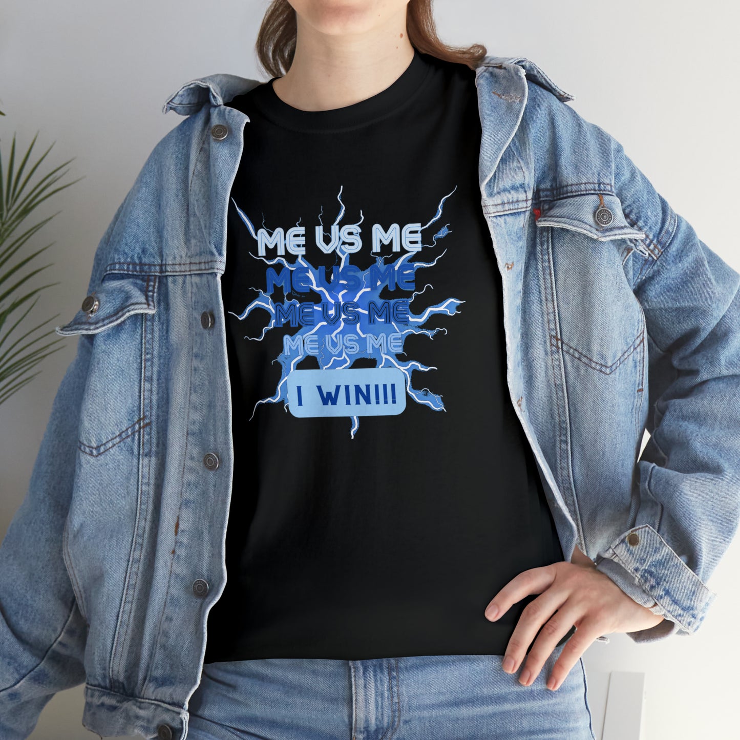 Me Vs Me Blue Unisex Heavy Cotton Tee