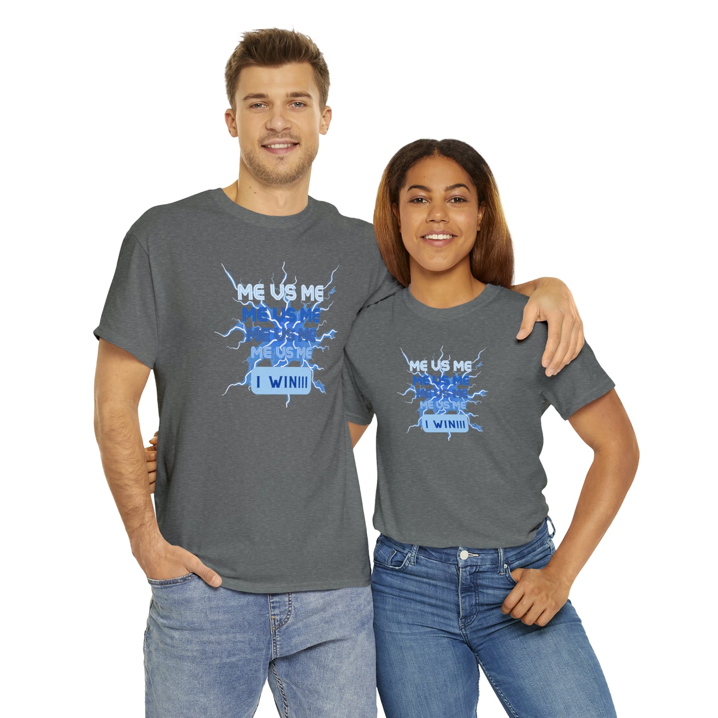 Me Vs Me Blue Unisex Heavy Cotton Tee