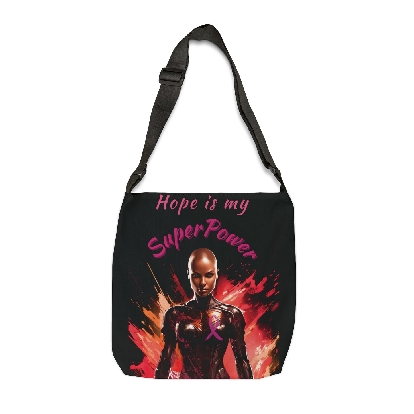 Hope is My SuperPower Adjustable Tote Bag (AOP) with zipper