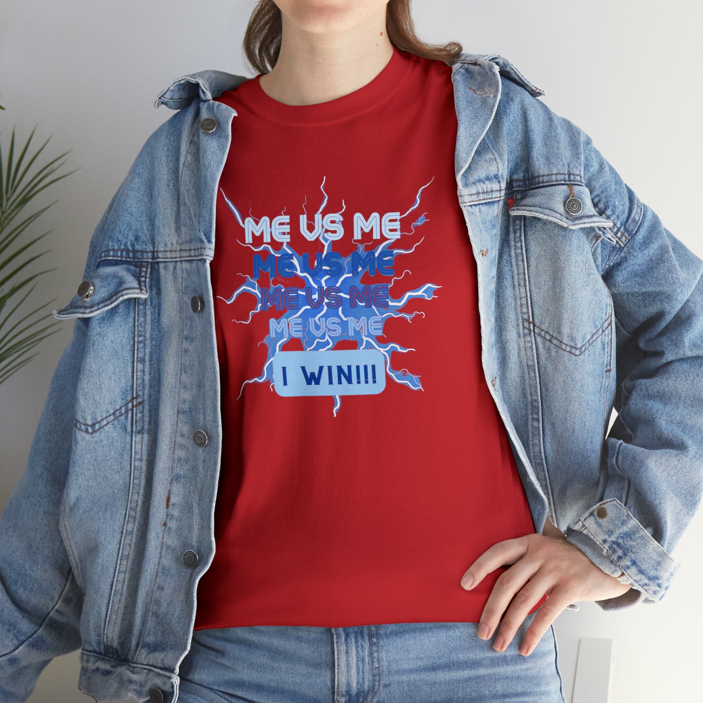 Me Vs Me Blue Unisex Heavy Cotton Tee