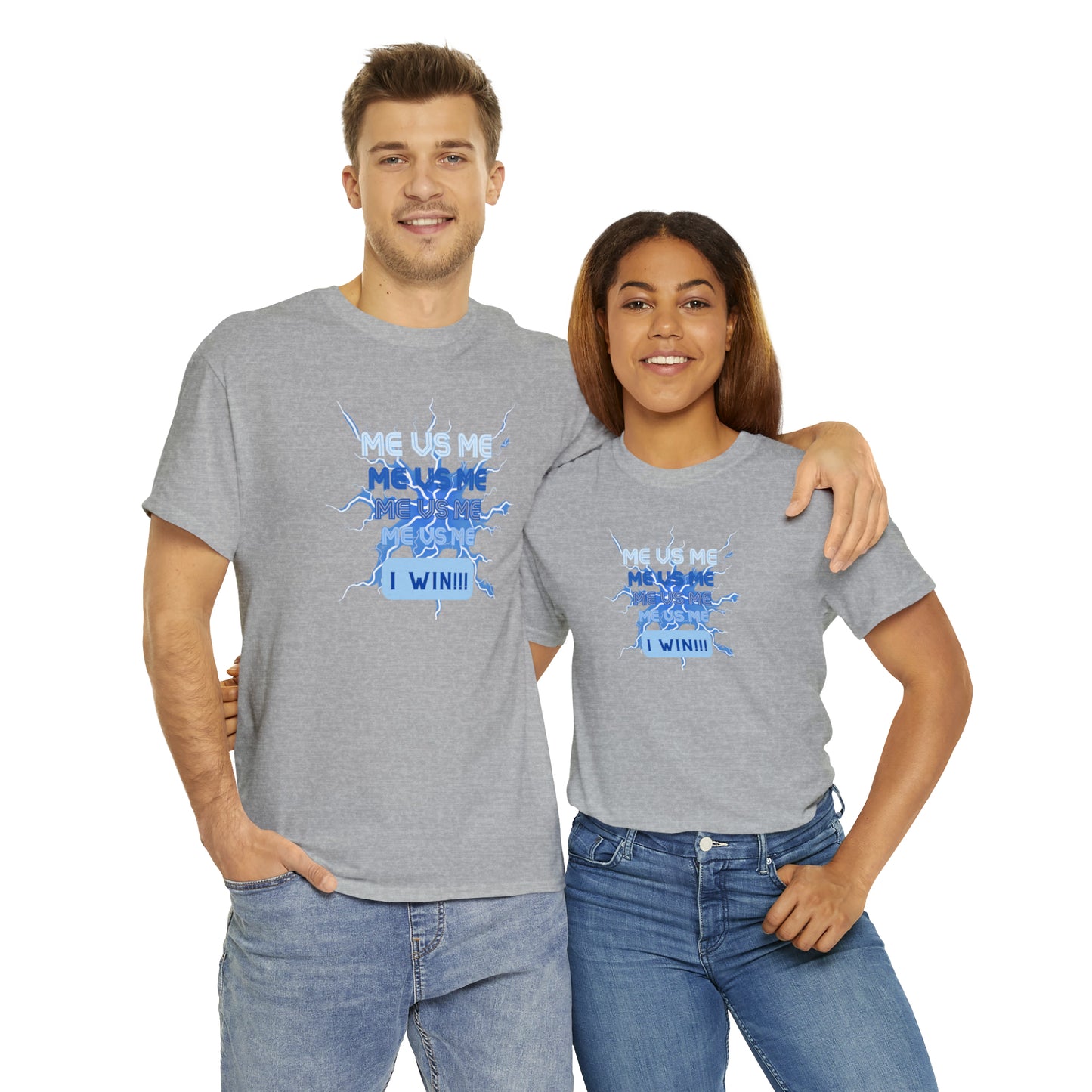 Me Vs Me Blue Unisex Heavy Cotton Tee