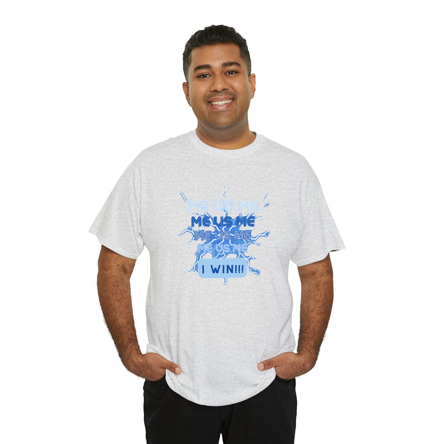 Me Vs Me Blue Unisex Heavy Cotton Tee