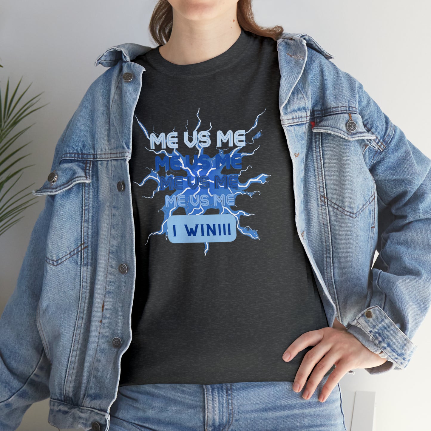 Me Vs Me Blue Unisex Heavy Cotton Tee