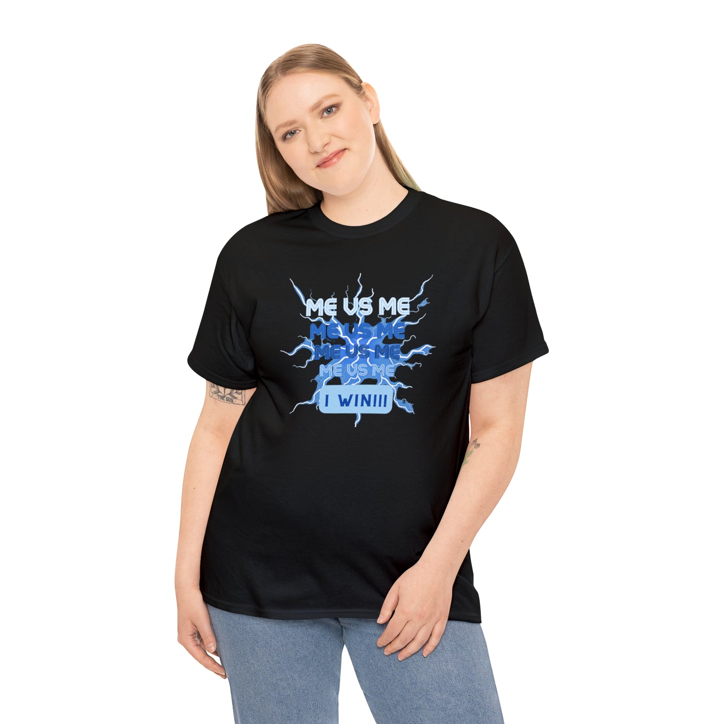 Me Vs Me Blue Unisex Heavy Cotton Tee