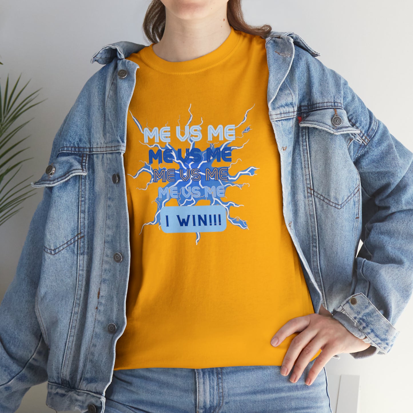 Me Vs Me Blue Unisex Heavy Cotton Tee