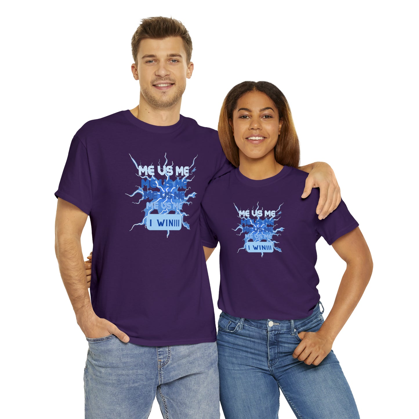 Me Vs Me Blue Unisex Heavy Cotton Tee