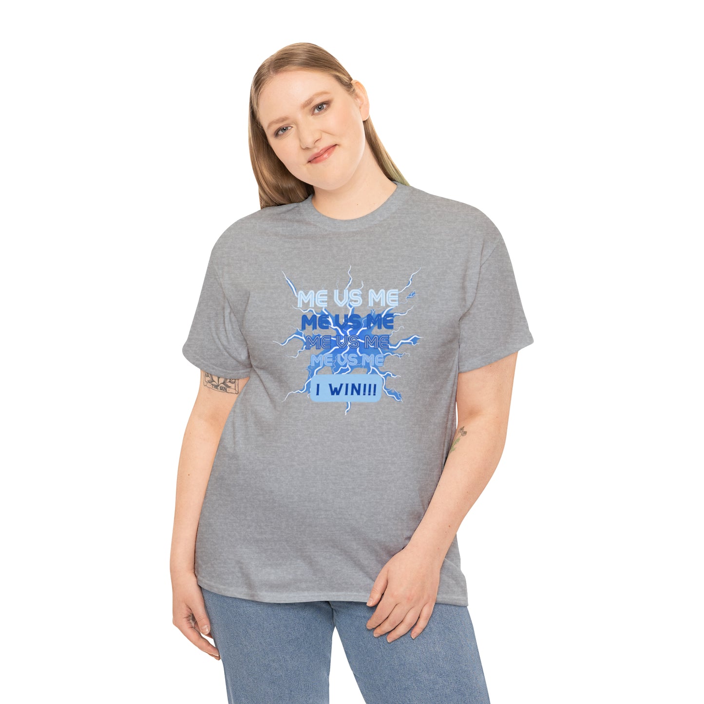 Me Vs Me Blue Unisex Heavy Cotton Tee