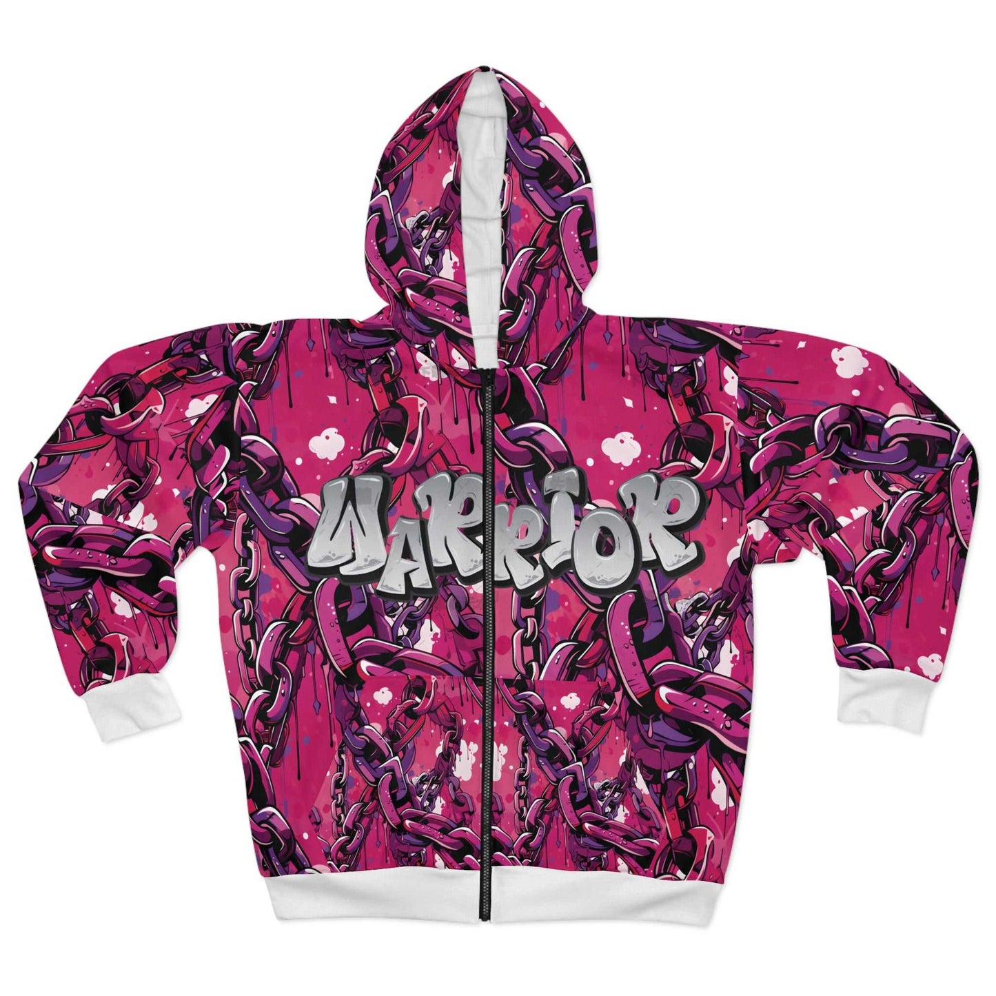 All Over Print Warrior Unisex Zip Hoodie Breast Cancer Awareness All Over Prints Good Vibes Daily Lab 70