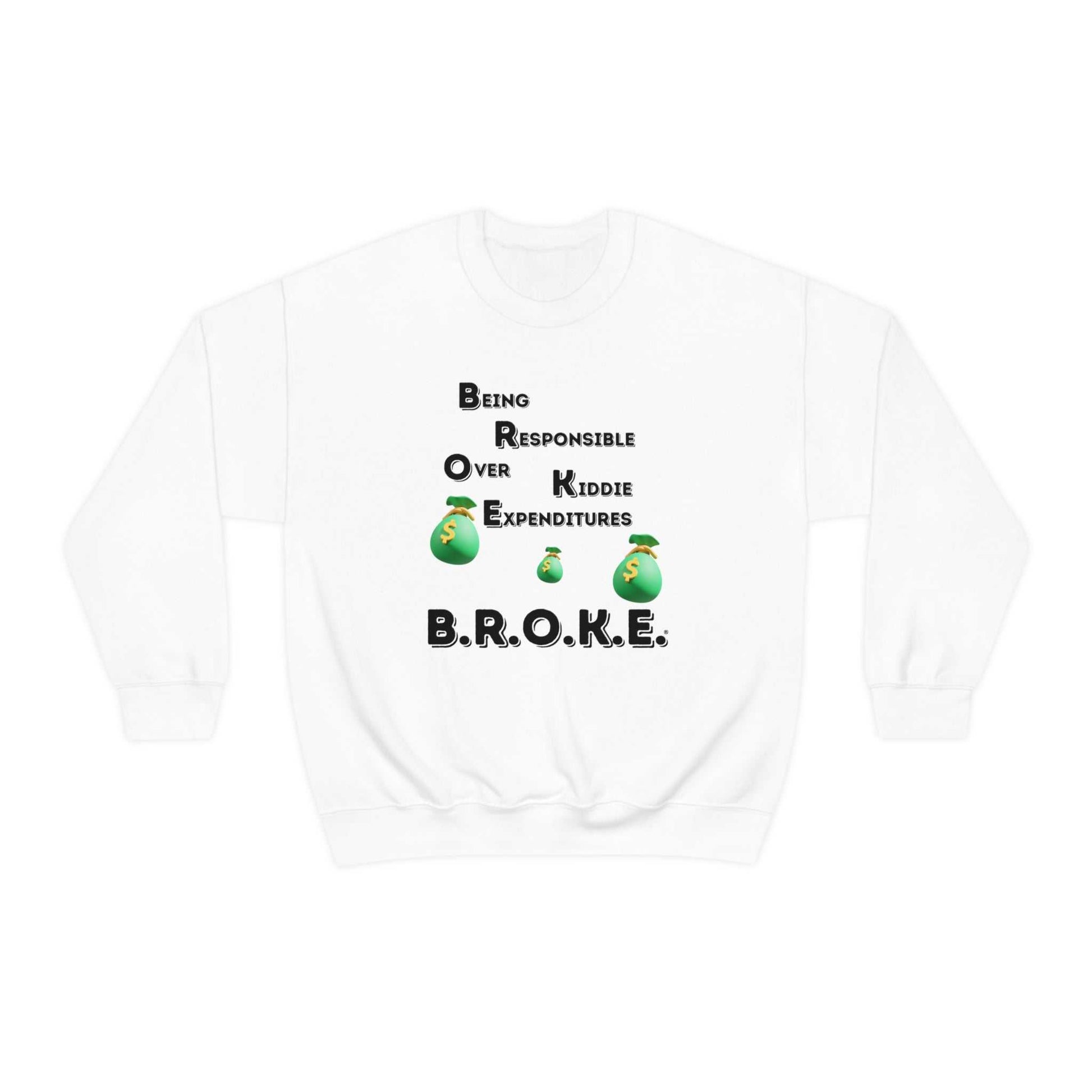 B.R.O.K.E. Unisex Heavy Blend™ Crewneck Sweatshirt Hoodies and Sweatshirts Sweatshirt Good Vibes Daily Lab 38