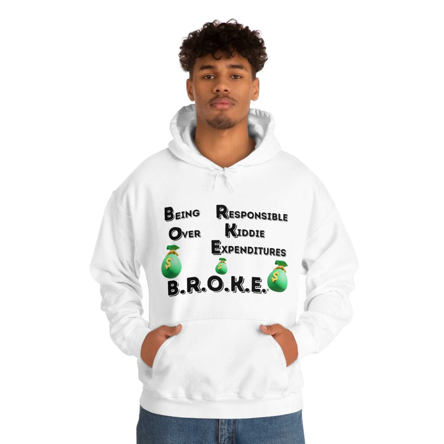 B.R.O.K.E. Unisex Heavy Blend™ Hooded Sweatshirt Hoodies and Sweatshirts Hoodie Good Vibes Daily Lab 42