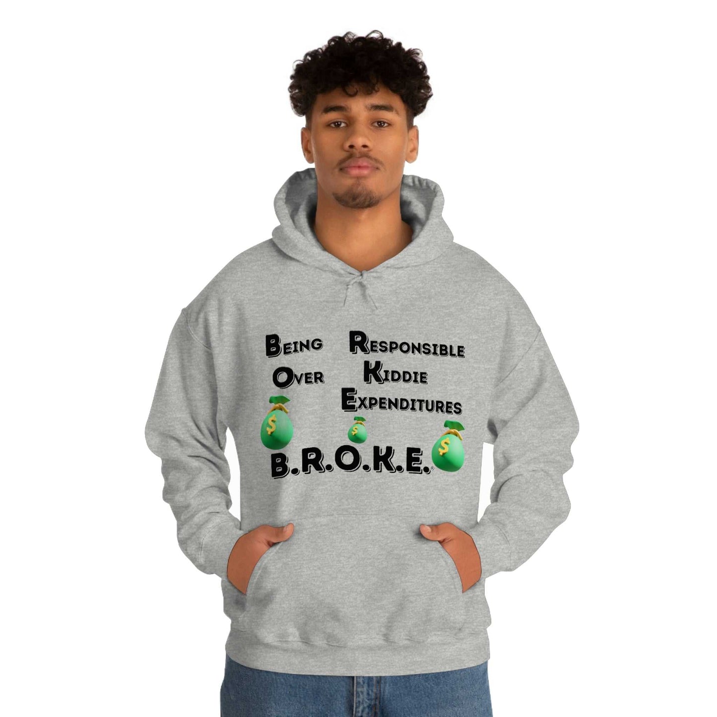 B.R.O.K.E. Unisex Heavy Blend™ Hooded Sweatshirt Hoodies and Sweatshirts Hoodie Good Vibes Daily Lab 42