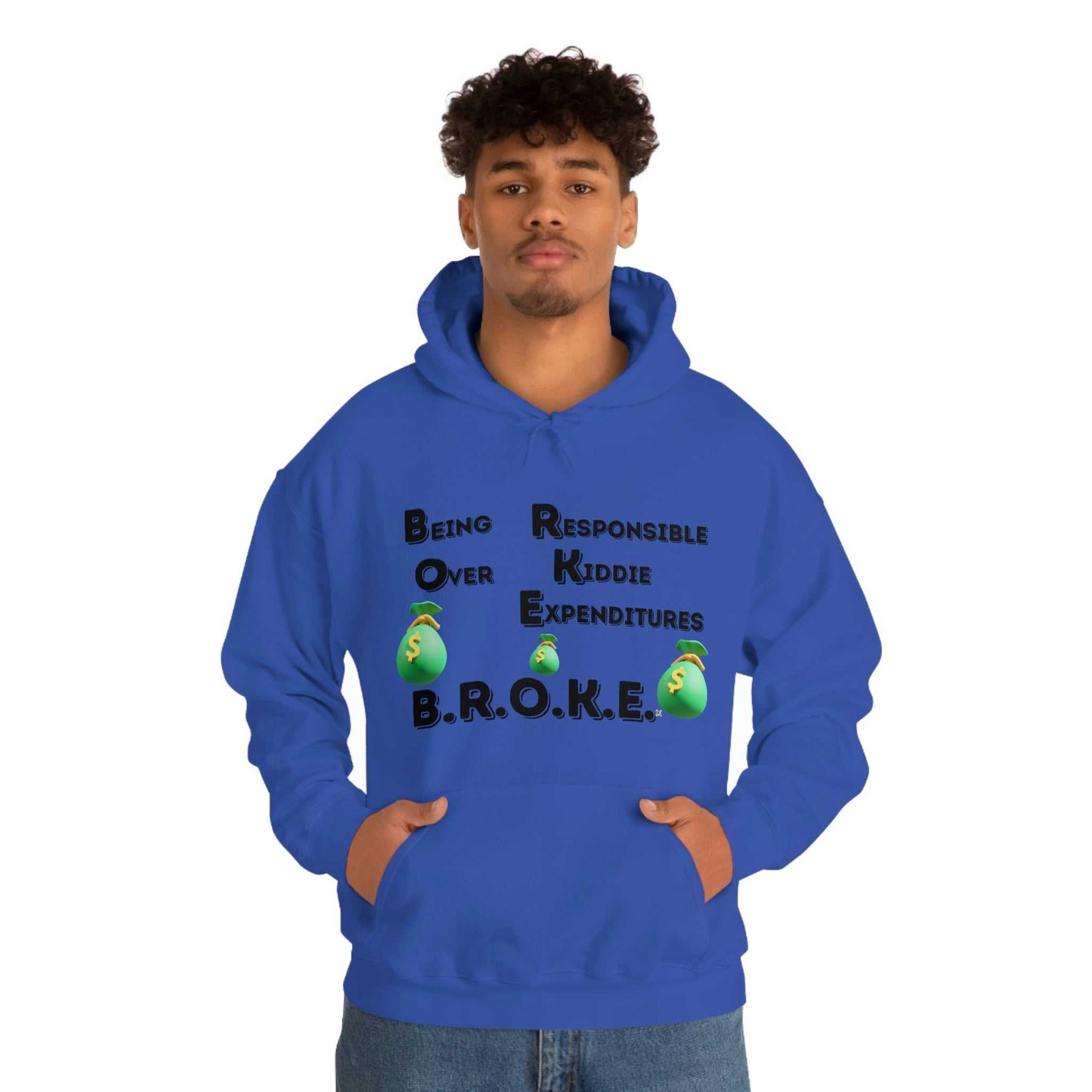 B.R.O.K.E. Unisex Heavy Blend™ Hooded Sweatshirt Hoodies and Sweatshirts Hoodie Good Vibes Daily Lab 42