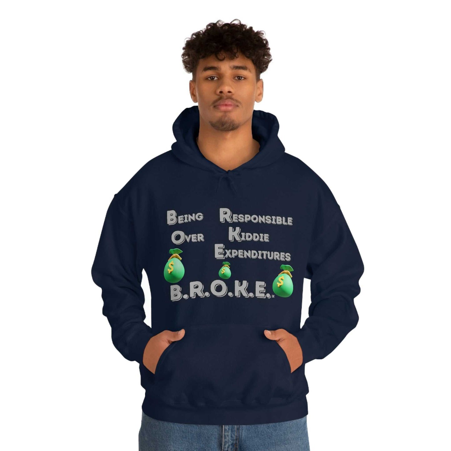 B.R.O.K.E. Unisex Heavy Blend™ Hooded Sweatshirt Hoodies and Sweatshirts Hoodie Good Vibes Daily Lab 42