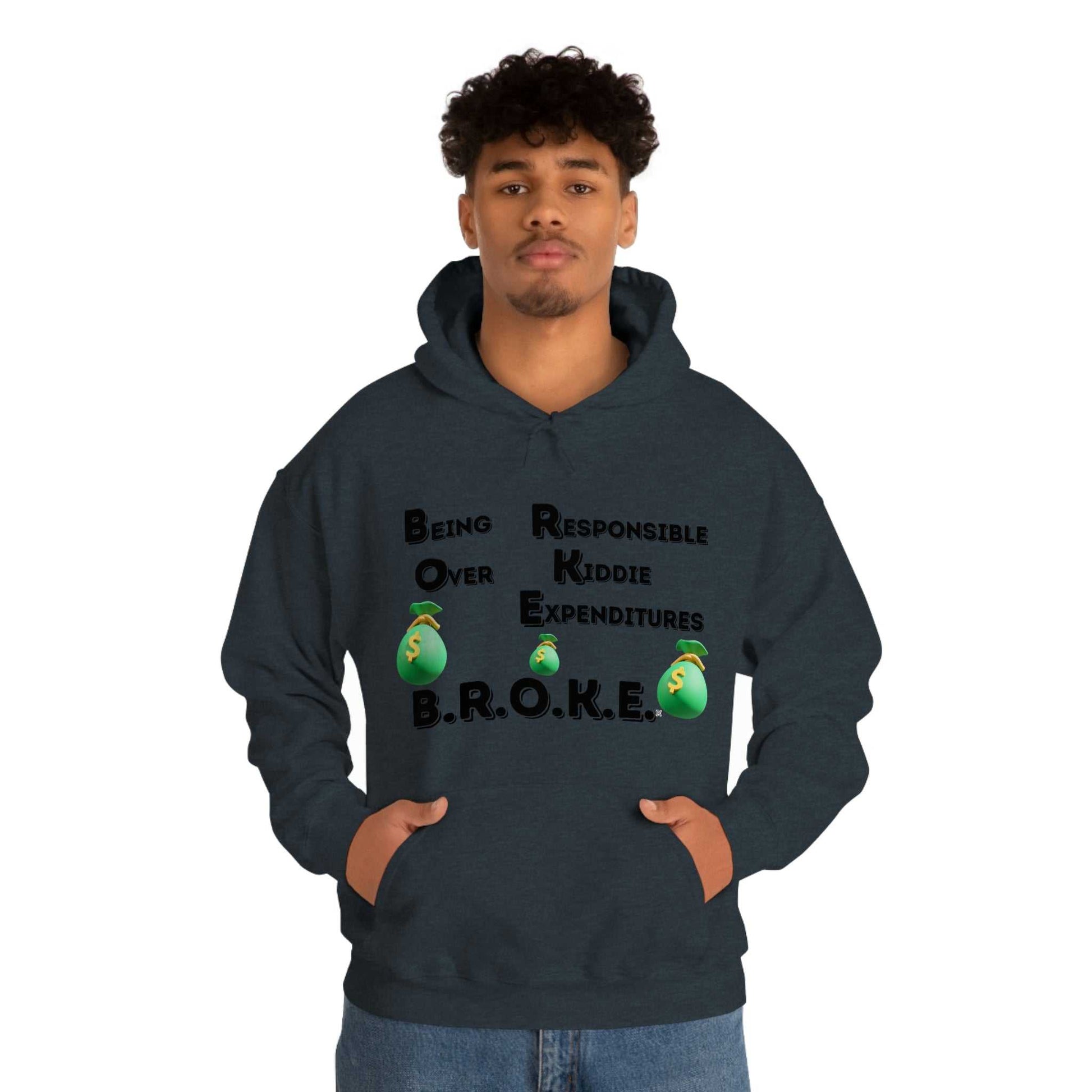 B.R.O.K.E. Unisex Heavy Blend™ Hooded Sweatshirt Hoodies and Sweatshirts Hoodie Good Vibes Daily Lab 42