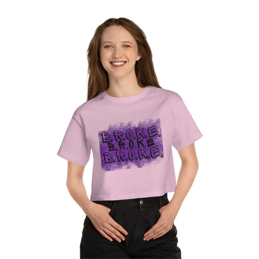 Broke Champion Women's Cropped T-Shirt All Products T-Shirt Good Vibes Daily Lab 32