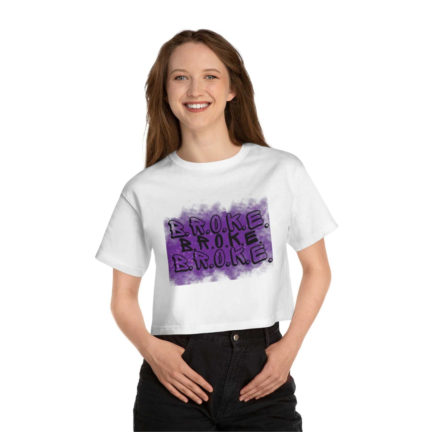 Broke Champion Women's Cropped T-Shirt All Products T-Shirt Good Vibes Daily Lab 32