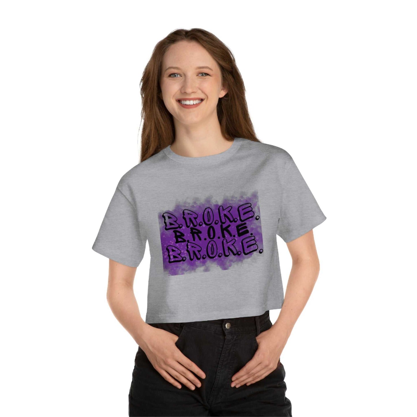 Broke Champion Women's Cropped T-Shirt All Products T-Shirt Good Vibes Daily Lab 32