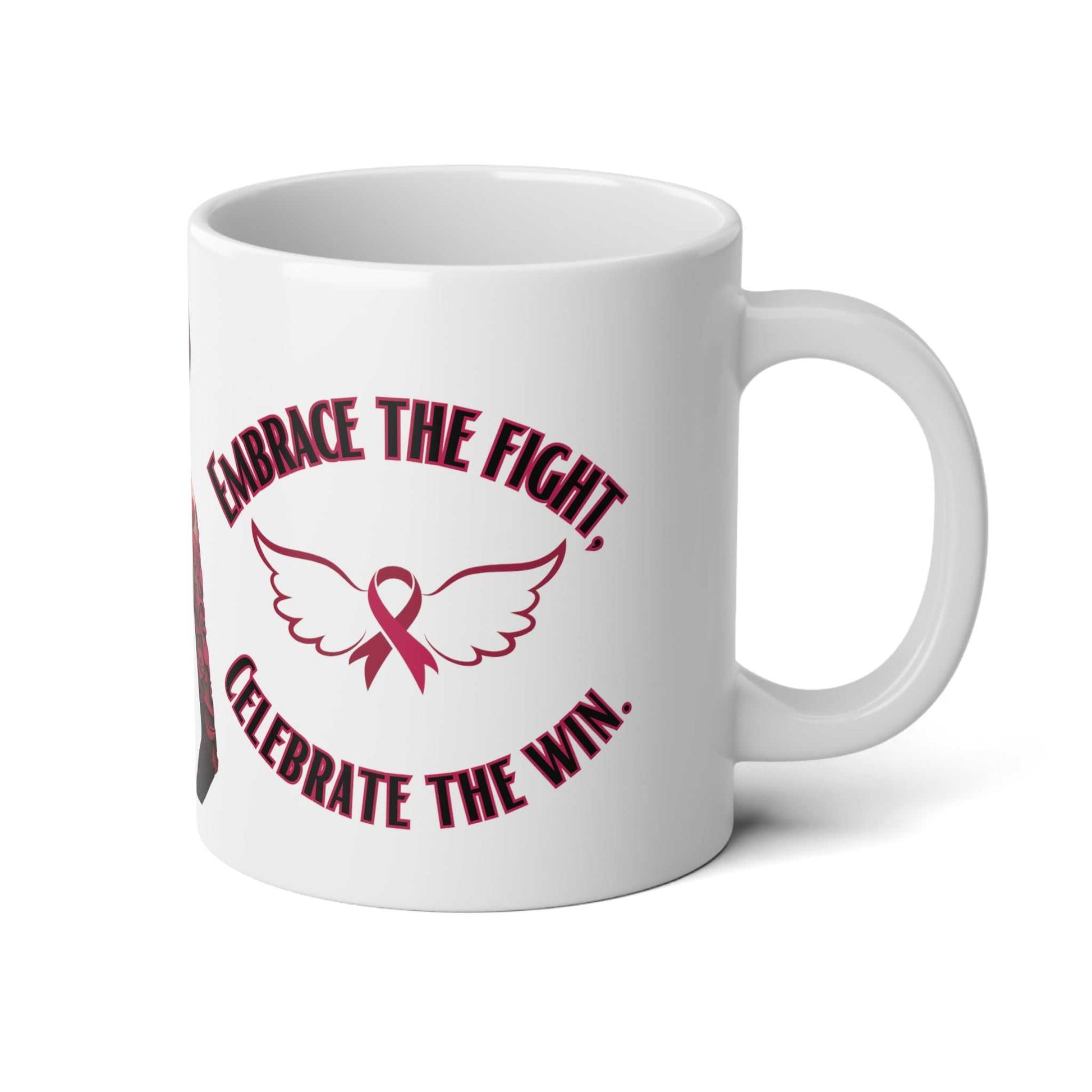 Embrace the Fight Jumbo Mug, 20oz Breast Cancer Awareness Mug Good Vibes Daily Lab 26
