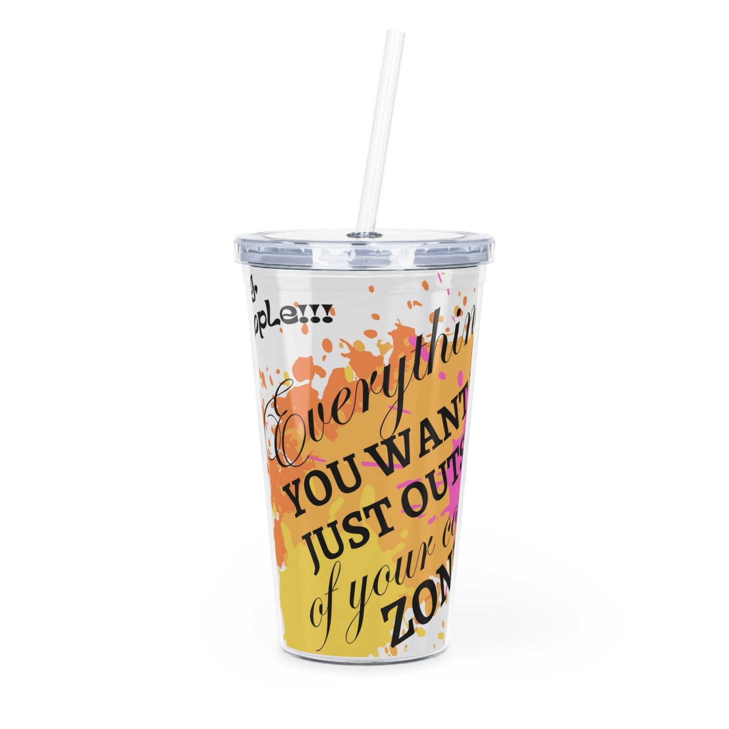 Everything You Want Plastic 20 oz Tumbler with Straw Tumblers Mug Good Vibes Daily Lab 15