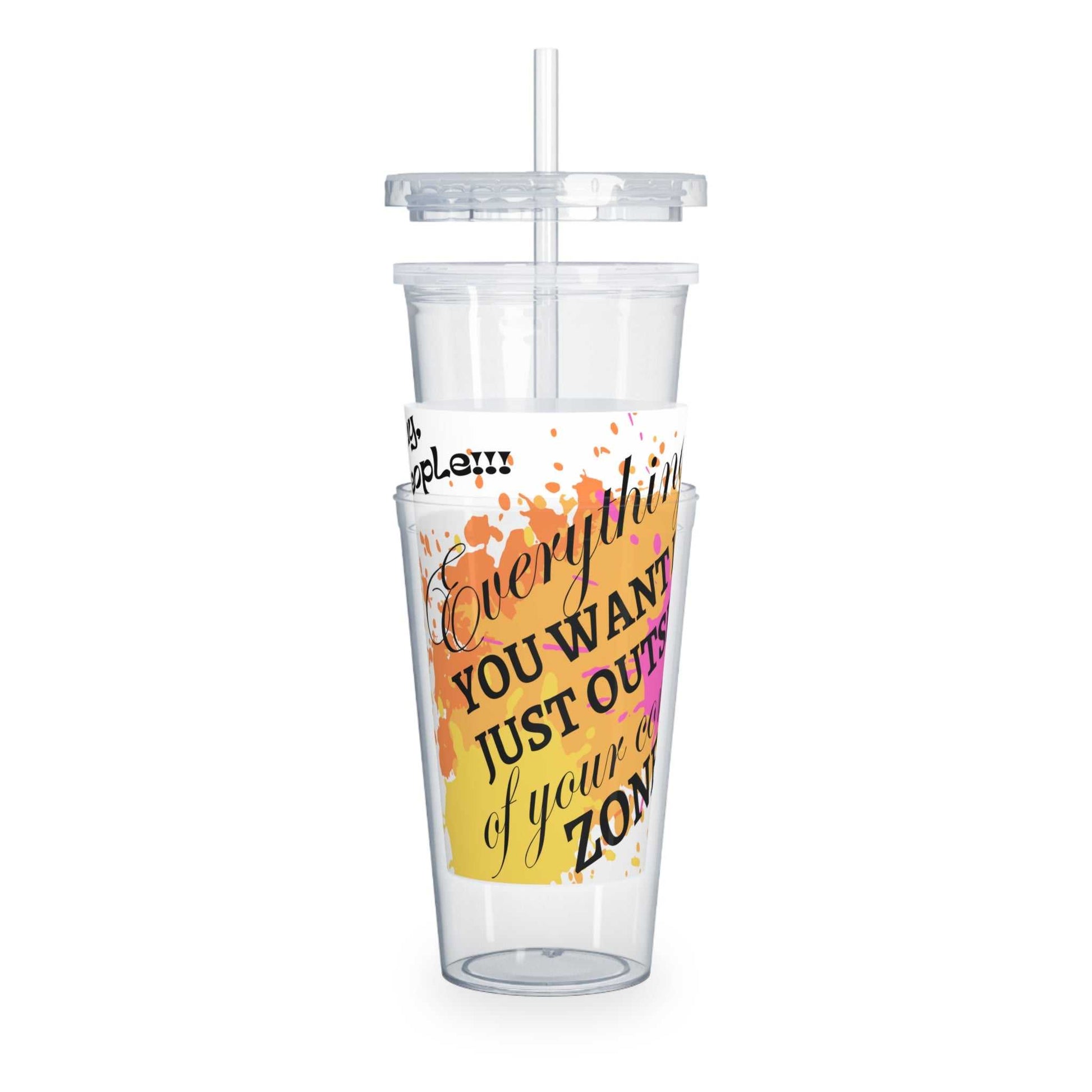 Everything You Want Plastic 20 oz Tumbler with Straw Tumblers Mug Good Vibes Daily Lab 15