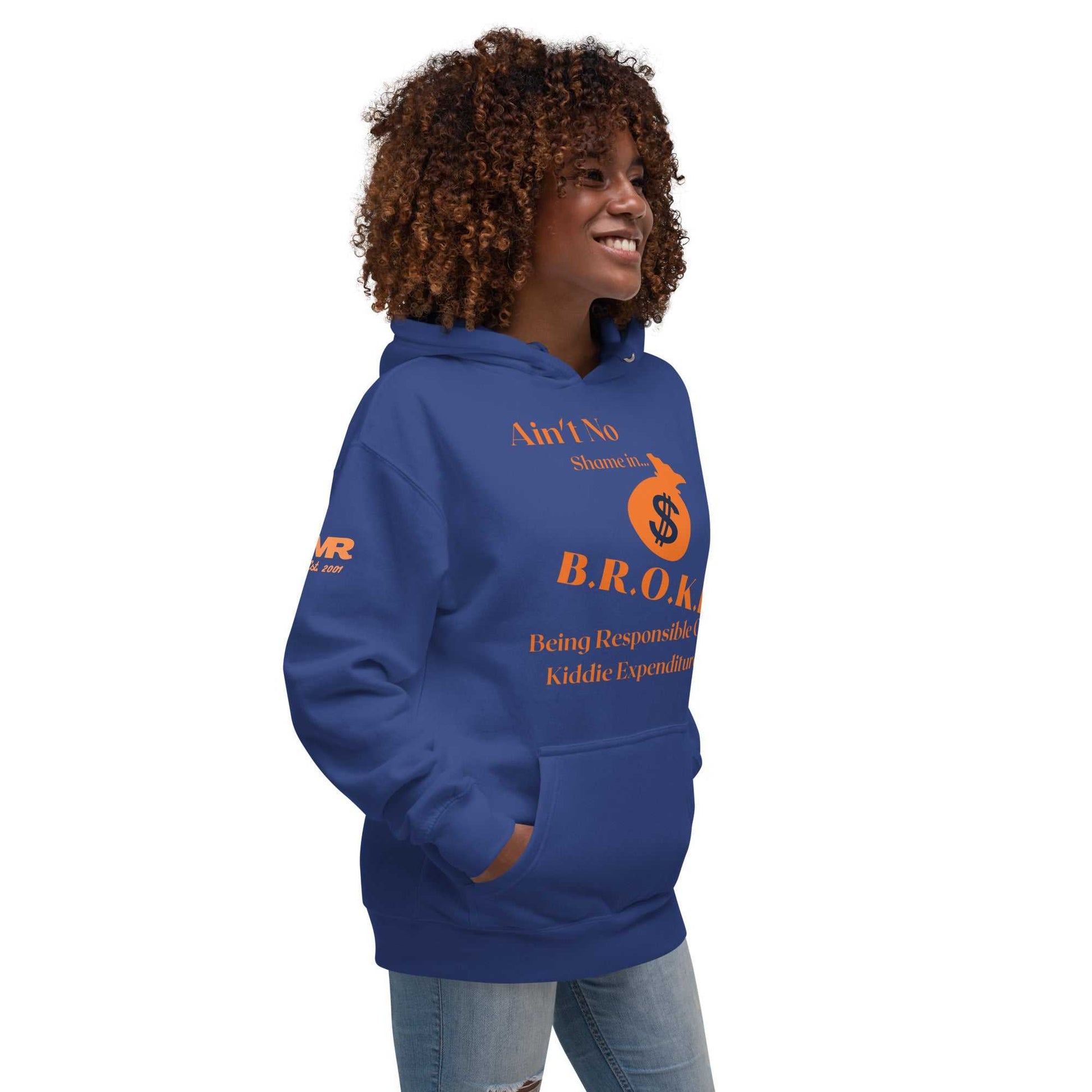 JMR Broke Special Edition Royal Blue/Orange Hoodie The JMR Collection Hoodie Good Vibes Daily Lab 54