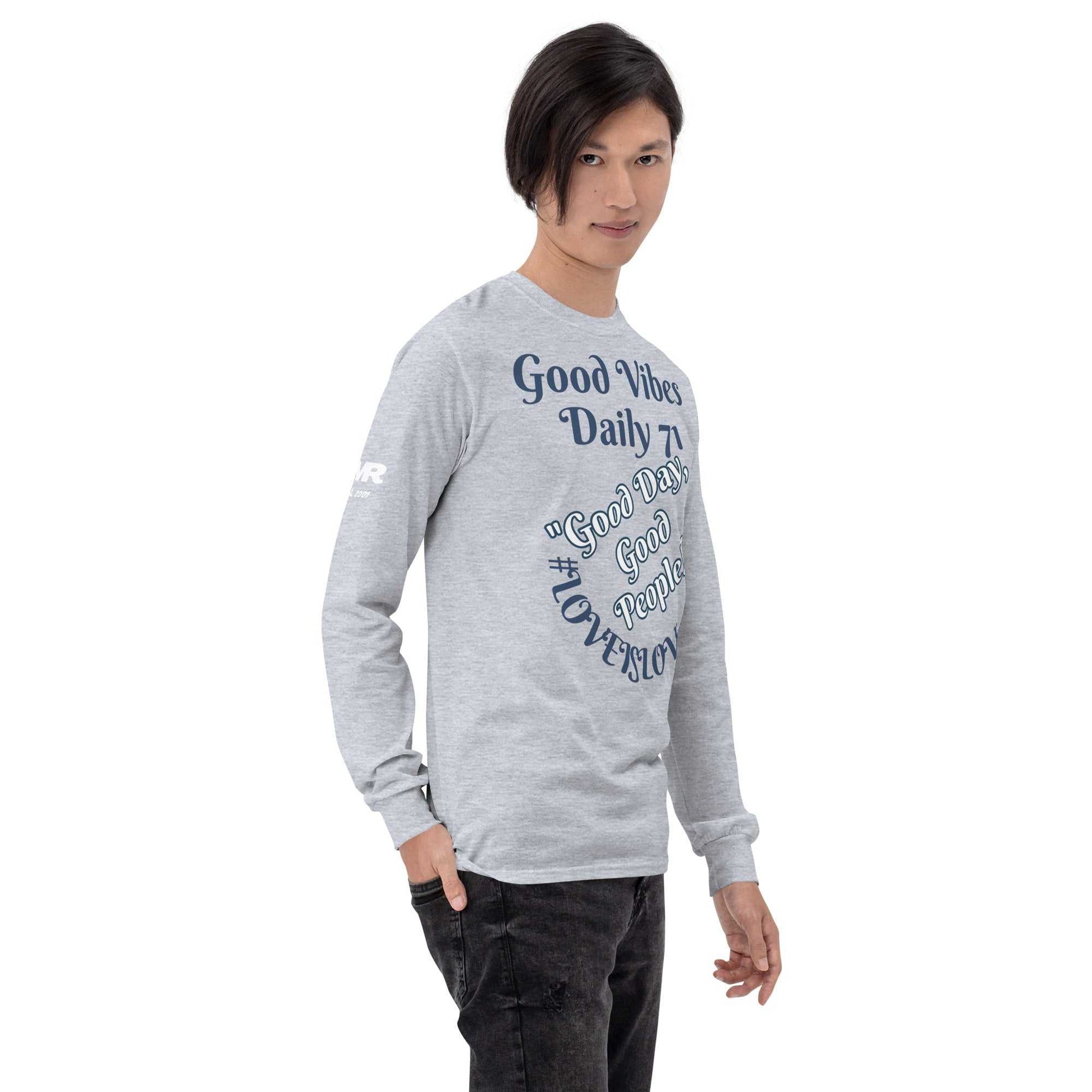 JMR Good Day Special Edition Grey/Navy Long Sleeve Shirt The JMR Collection T-shirt Good Vibes Daily Lab 46