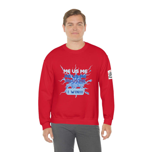 Me Vs Me Blue Unisex Heavy Blend™ Crewneck Sweatshirt Hoodies and Sweatshirts Sweatshirt Good Vibes Daily Lab 38