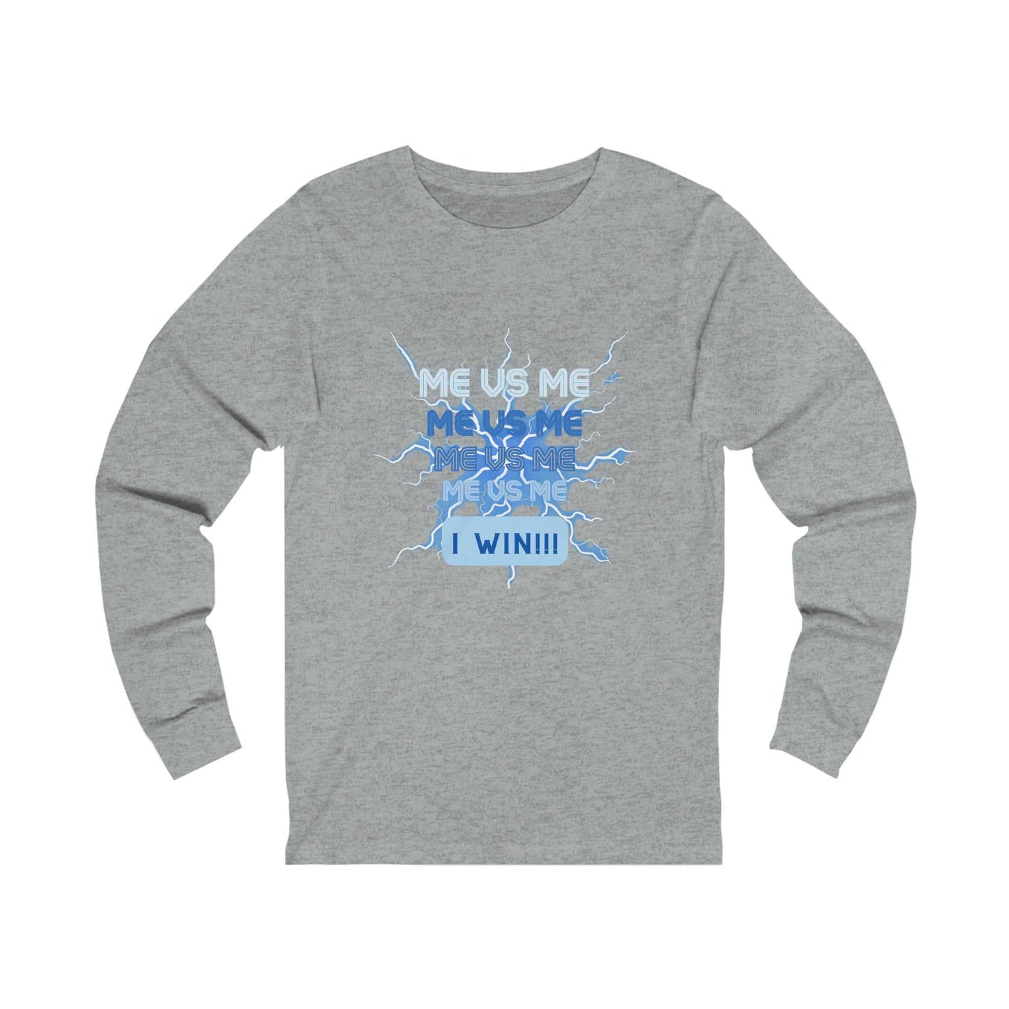 Me Vs Me Blue Unisex Jersey Long Sleeve Tee Long Sleeve T-shirts and Joggers Long-sleeve Good Vibes Daily Lab 44