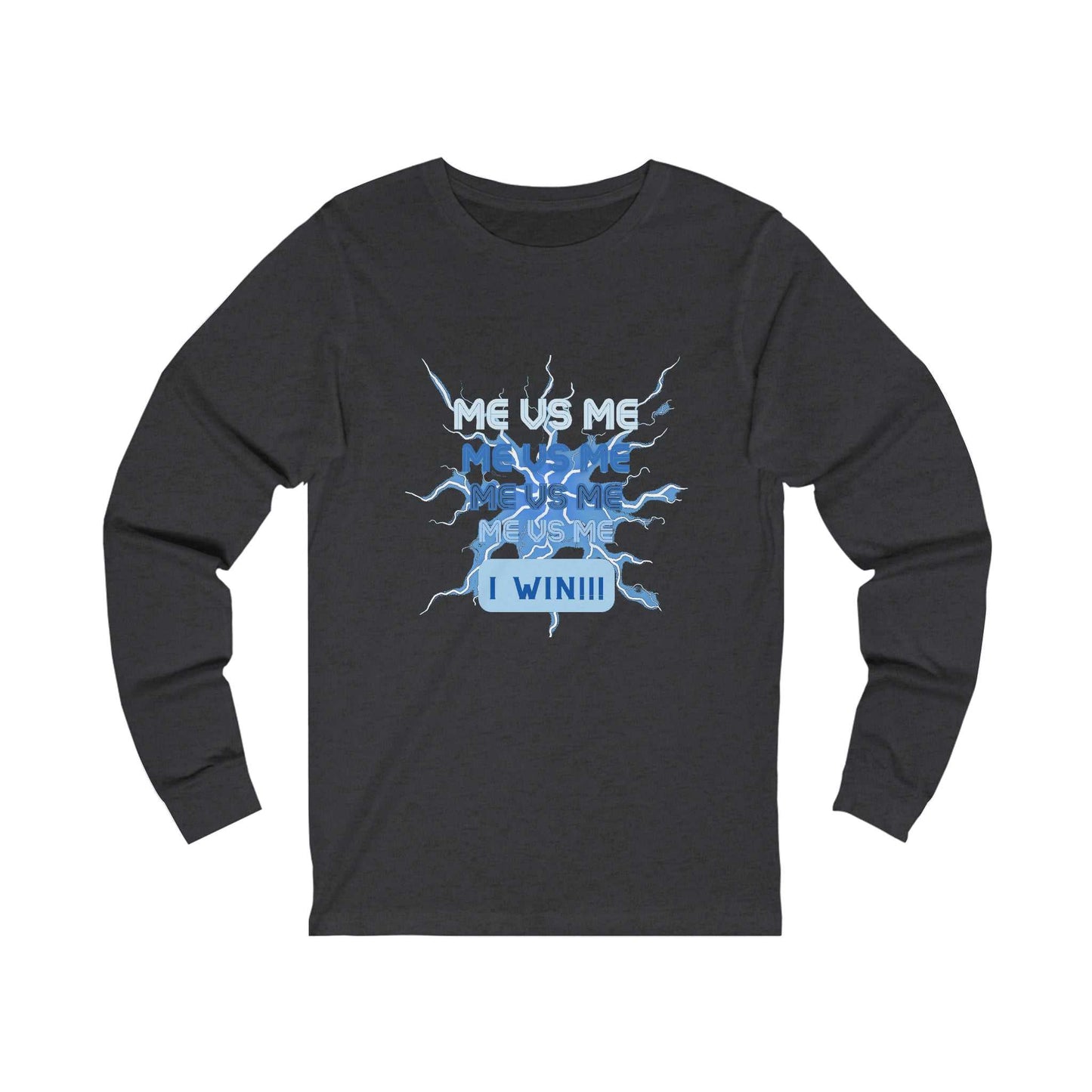 Me Vs Me Blue Unisex Jersey Long Sleeve Tee Long Sleeve T-shirts and Joggers Long-sleeve Good Vibes Daily Lab 44