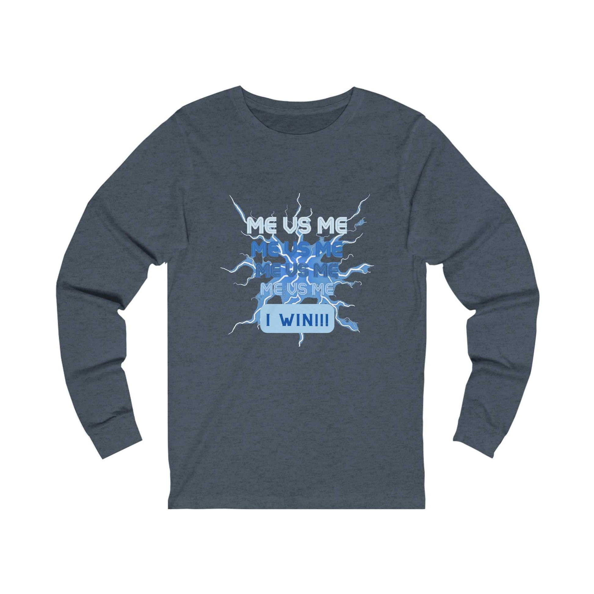 Me Vs Me Blue Unisex Jersey Long Sleeve Tee Long Sleeve T-shirts and Joggers Long-sleeve Good Vibes Daily Lab 44