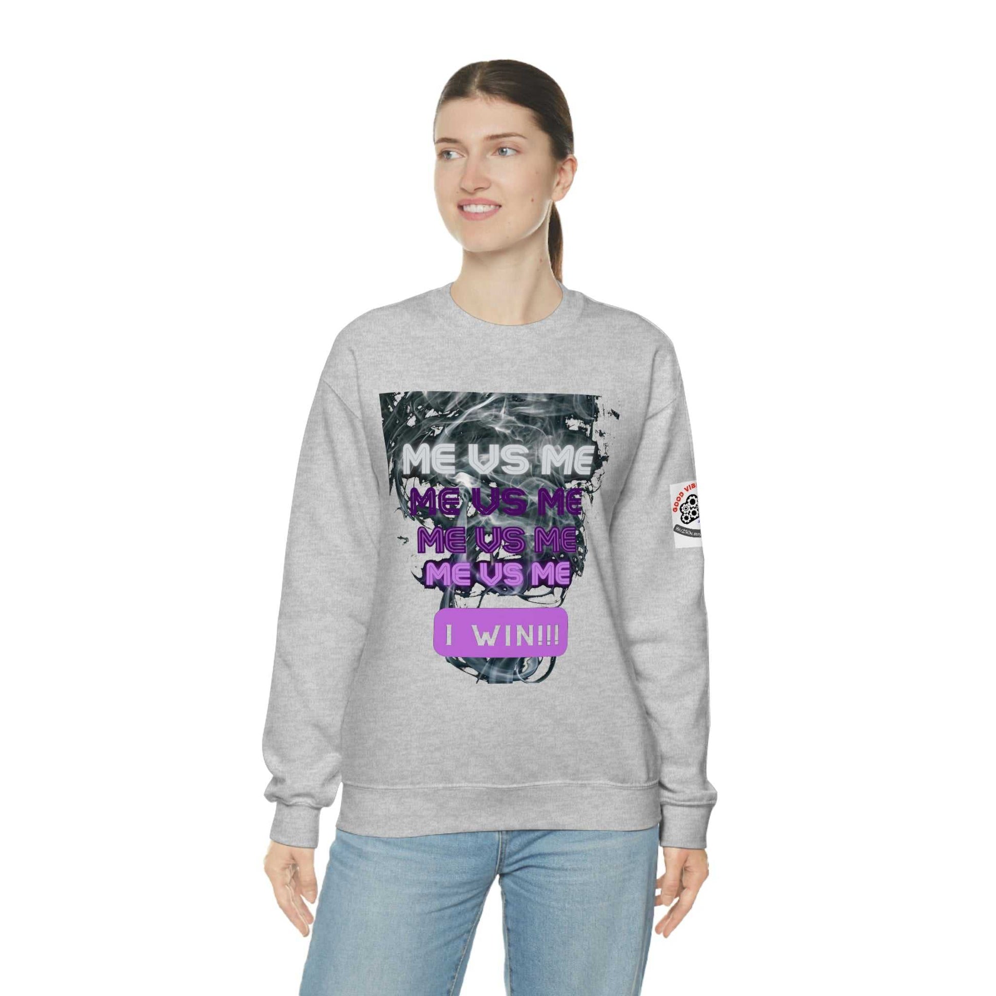 Me Vs Me Unisex Heavy Blend™ Crewneck Sweatshirt Hoodies and Sweatshirts Sweatshirt Good Vibes Daily Lab 38