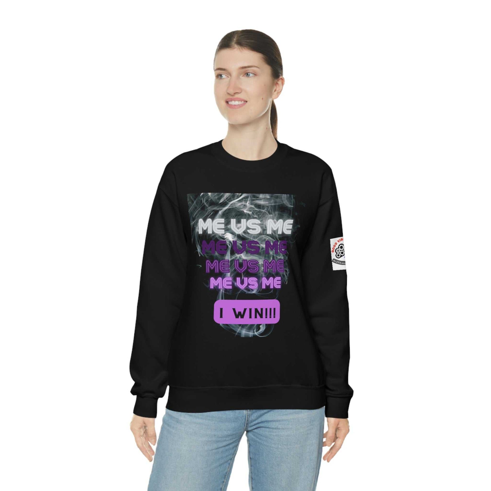 Me Vs Me Unisex Heavy Blend™ Crewneck Sweatshirt Hoodies and Sweatshirts Sweatshirt Good Vibes Daily Lab 38