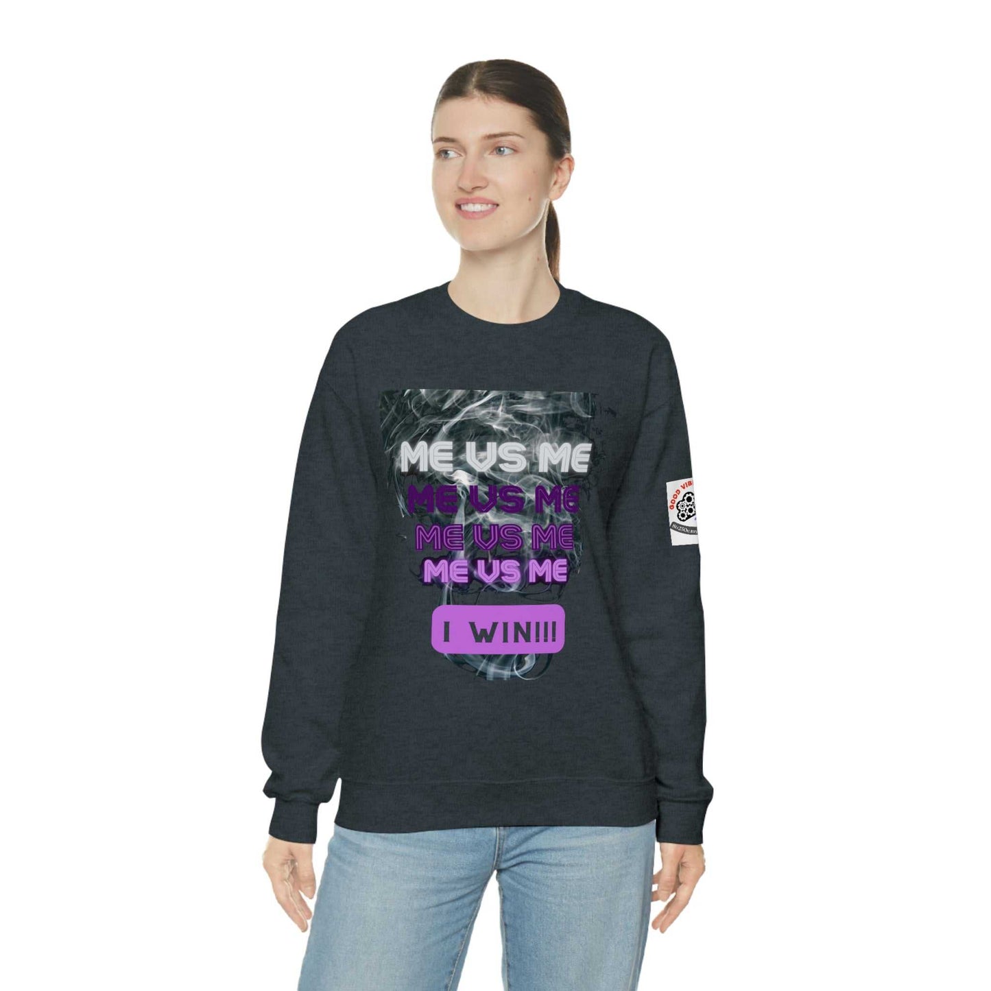 Me Vs Me Unisex Heavy Blend™ Crewneck Sweatshirt Hoodies and Sweatshirts Sweatshirt Good Vibes Daily Lab 38