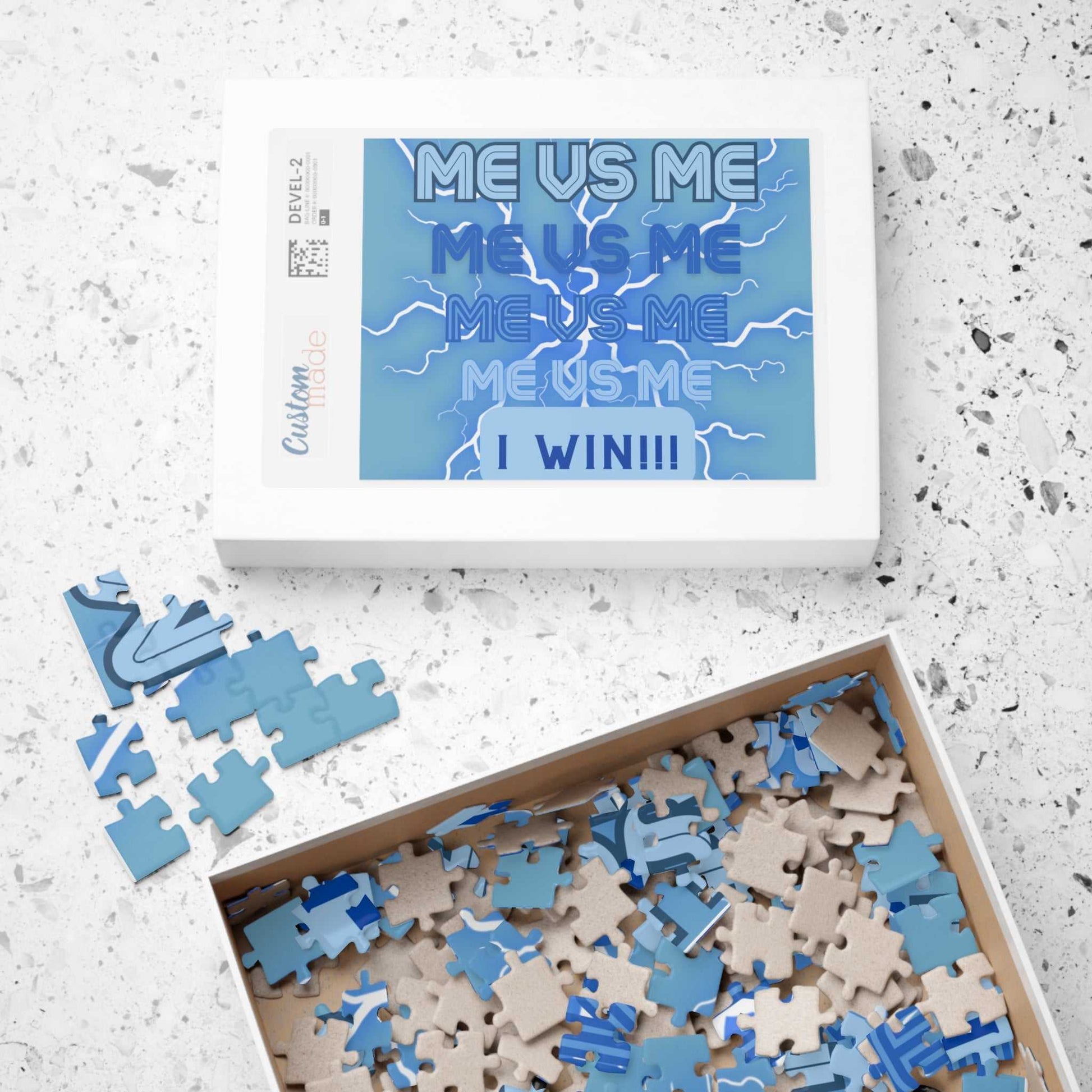 Me vs Me Puzzle (110, 252-piece)Blue Motivation on the Go!! Puzzle Good Vibes Daily Lab 17