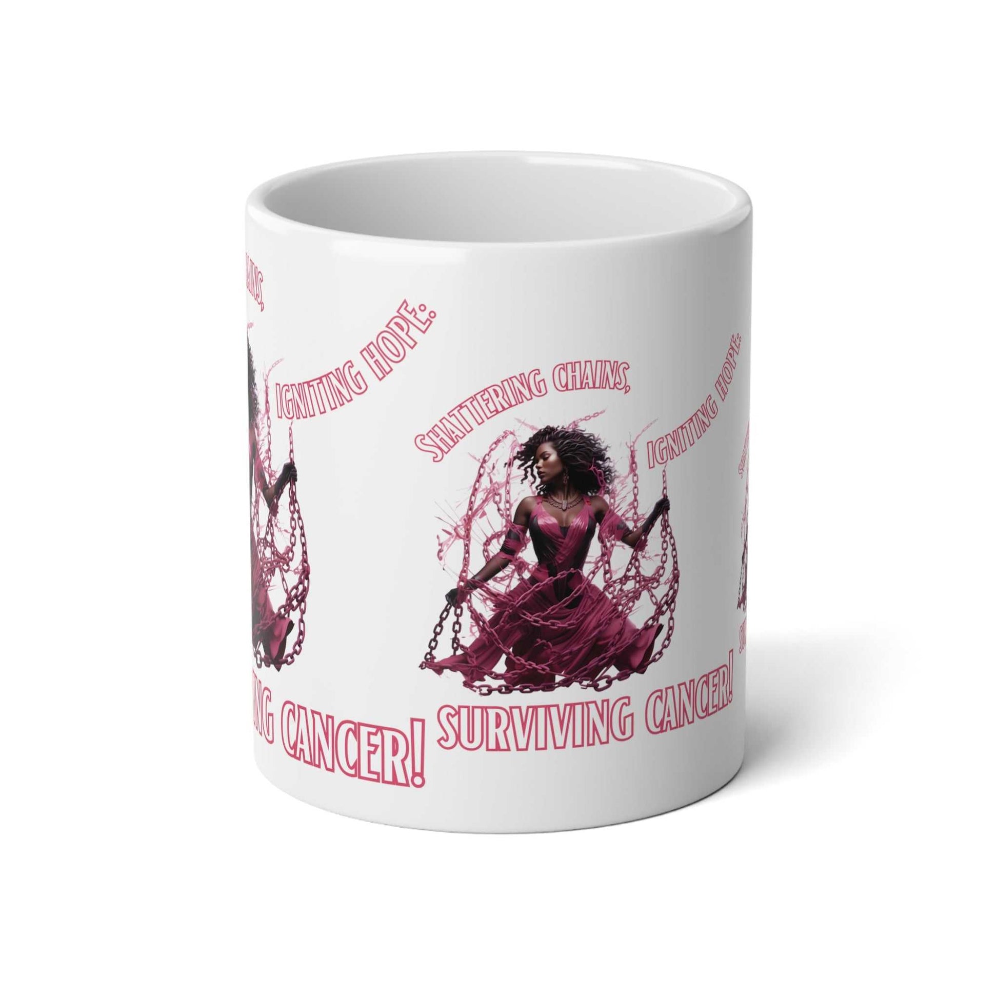 Surviving Cancer Jumbo Mug, 20oz Breast Cancer Awareness Mug Good Vibes Daily Lab 26