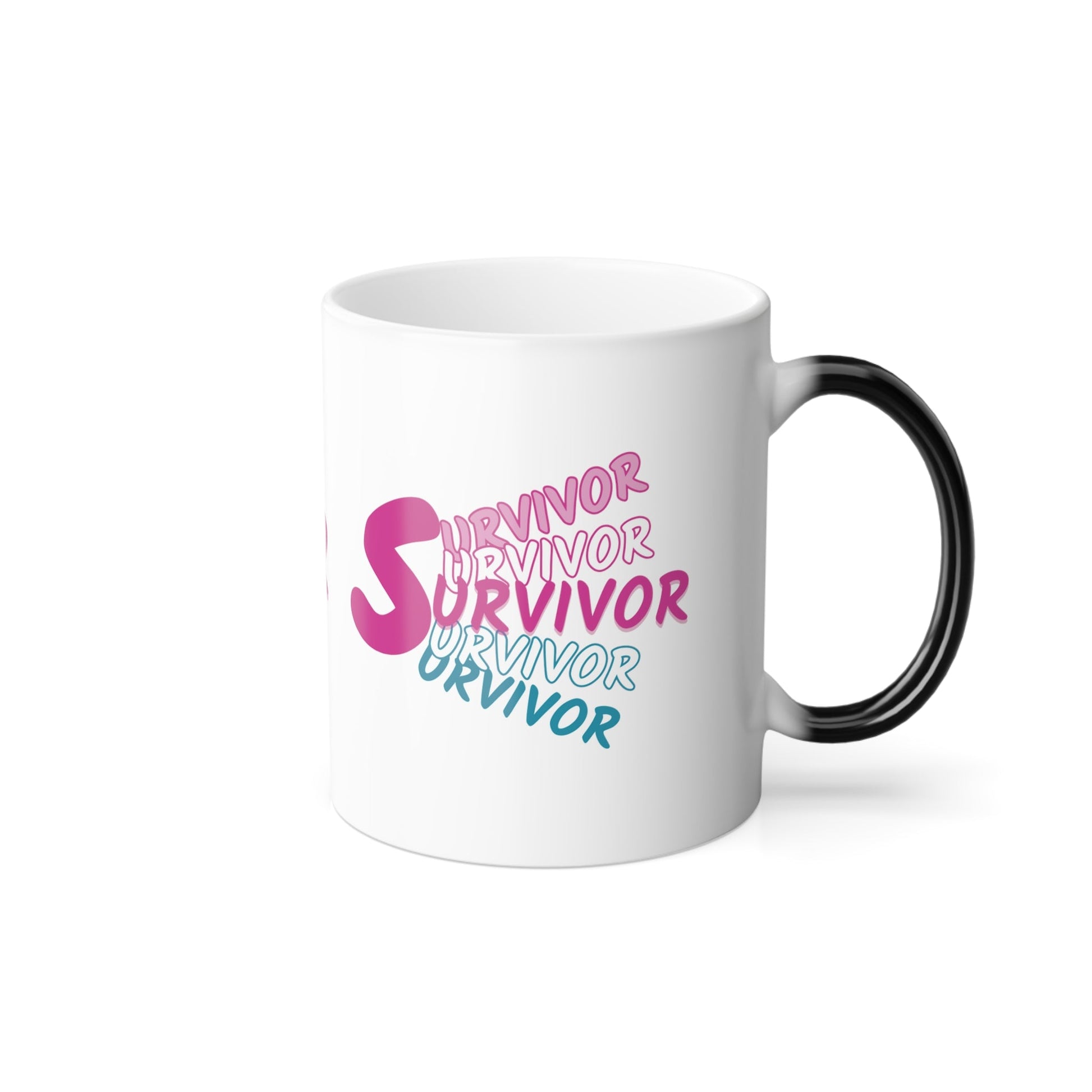 Survivor Color Morphing Mug, 11oz Breast Cancer Awareness Mug Good Vibes Daily Lab 23