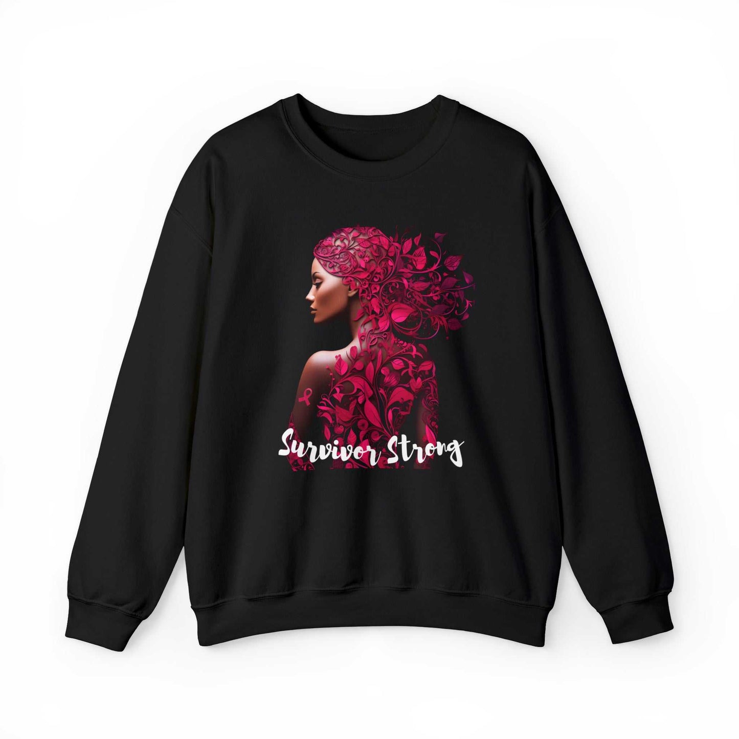Survivor Strong Heavy Blend™ Crewneck Sweatshirt Breast Cancer Awareness Sweatshirt Good Vibes Daily Lab 49