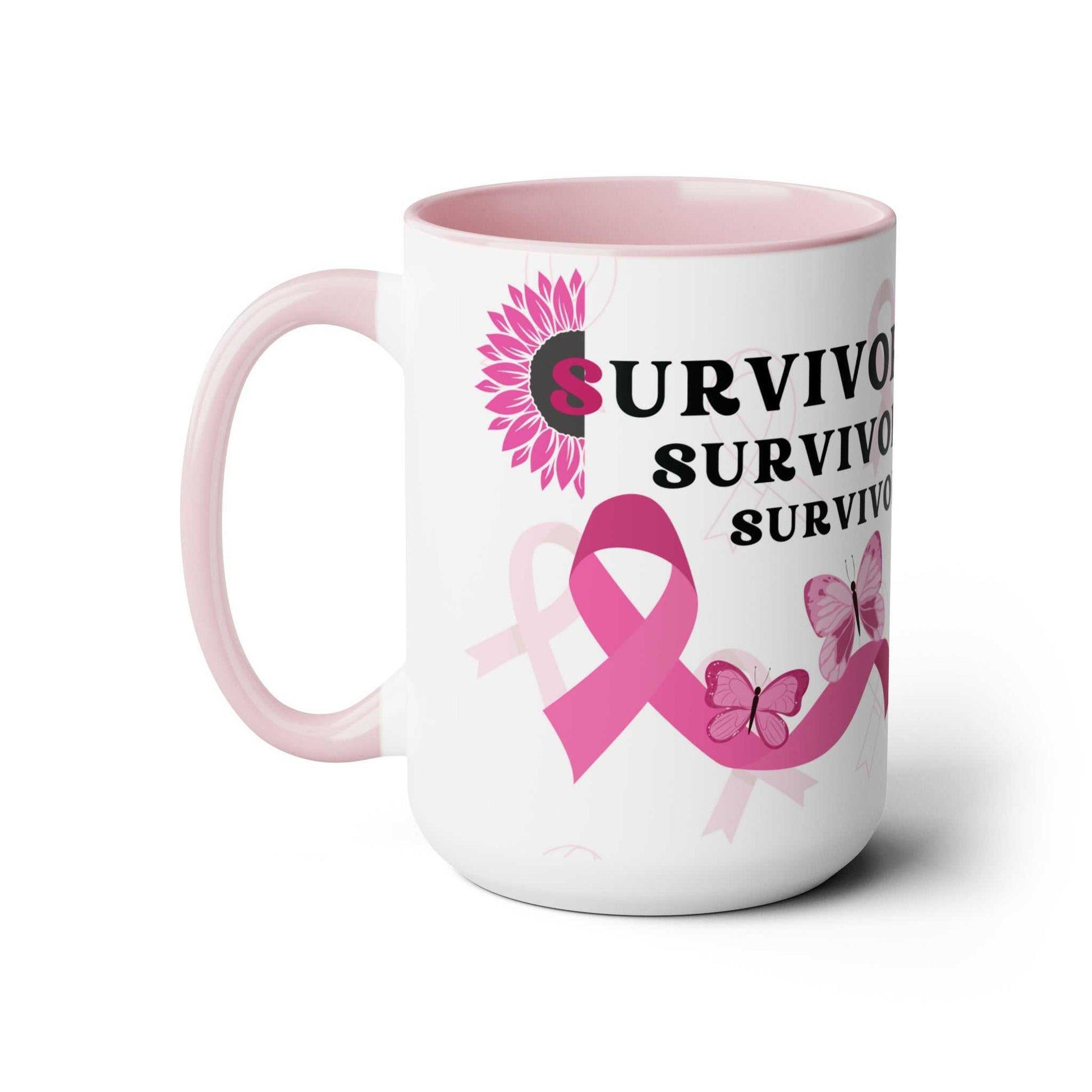 Survivor Two-Tone Coffee Mugs, 15oz All Products Mug Good Vibes Daily Lab 25
