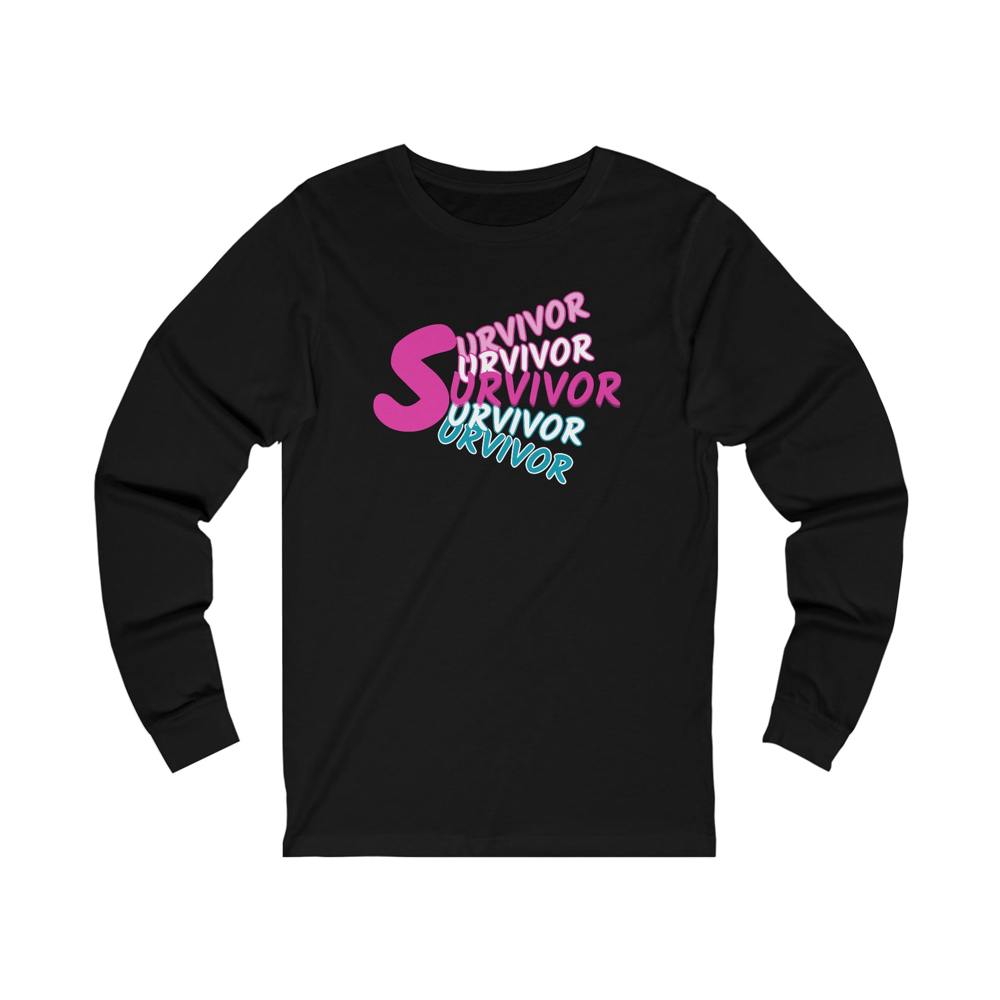 Survivor Unisex Jersey Long Sleeve Tee Breast Cancer Awareness Long-sleeve Good Vibes Daily Lab 44