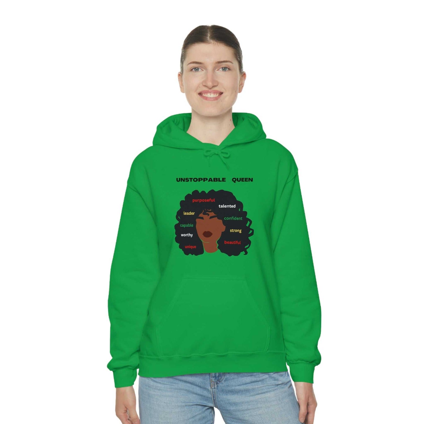 Unstoppable Queen Unisex Heavy Blend™ Hooded Sweatshirt Hoodies and Sweatshirts Hoodie Good Vibes Daily Lab 42
