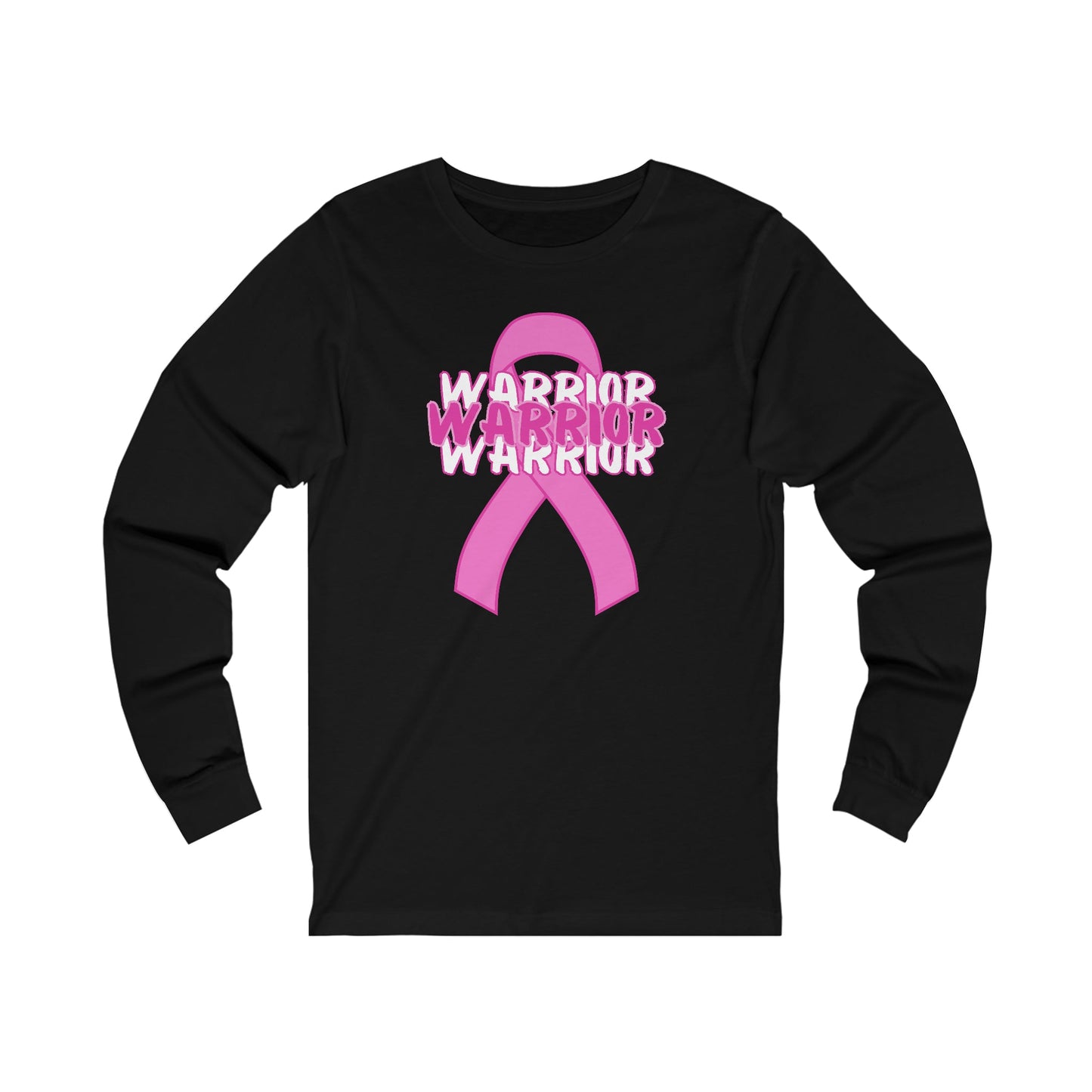 Warrior Unisex Jersey Long Sleeve Tee Breast Cancer Awareness Long-sleeve Good Vibes Daily Lab 44