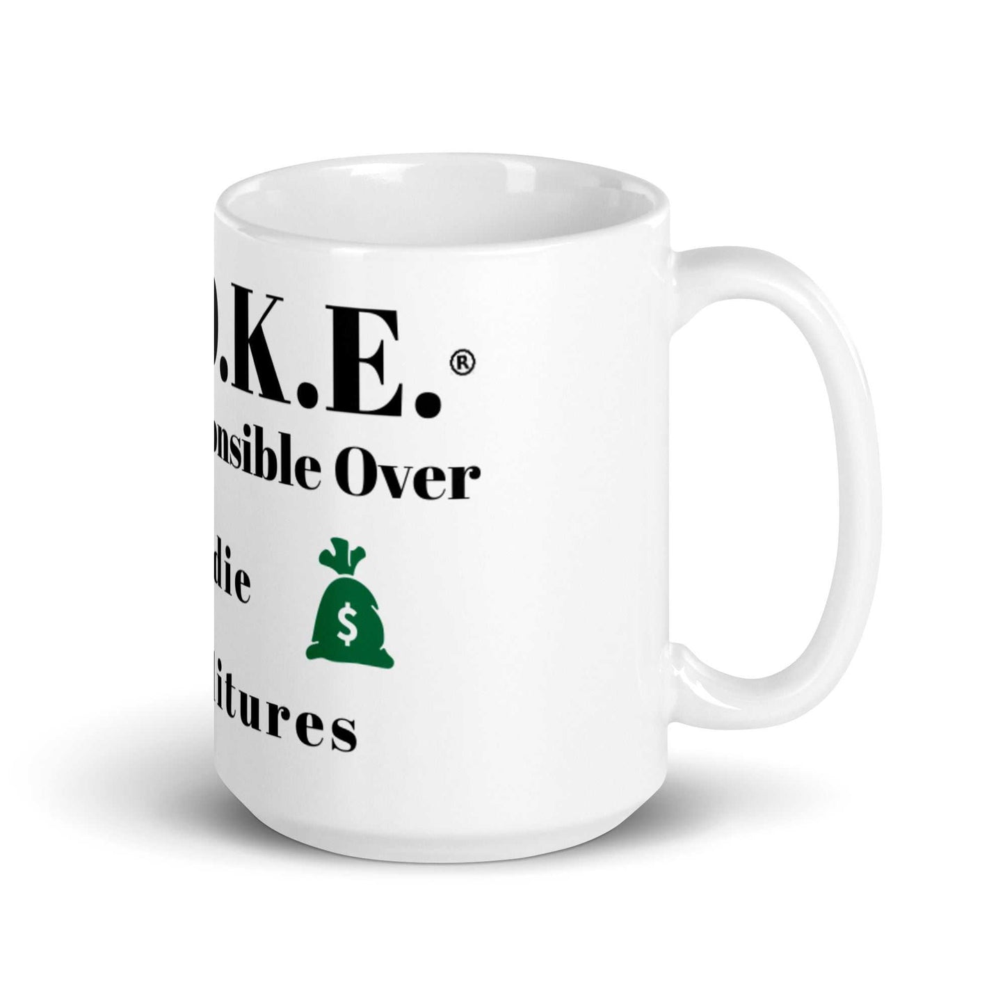 White glossy mug Broke Motivation on the Go!! mugs Good Vibes Daily Lab 20