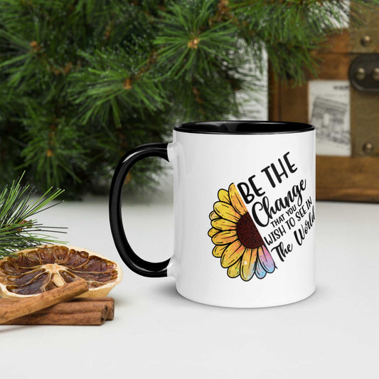 Be The Change Mug with Black Inside Motivation on the Go!! $ 22.00 Good Vibes Daily Lab Good Vibes Daily Lab mug