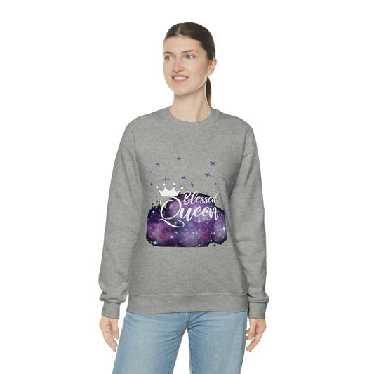 Blessed Queen Unisex Heavy Blend™ Crewneck Sweatshirt Hoodies and Sweatshirts $ 38.00 Good Vibes Daily Lab Printify Sweatshirt